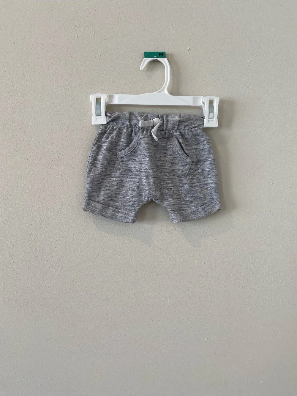 Lot Of 2 Cat and Jack Shorts 0-3 Months, 3-6 Months Gray Drawstring Baby Boy